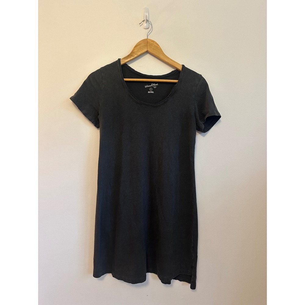 Universal Thread Washed Black Cotton Short Sleeve T-Shirt Dress | Size Small